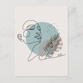 Postal Une femme sexy.Art minimaliste aux couleurs douces