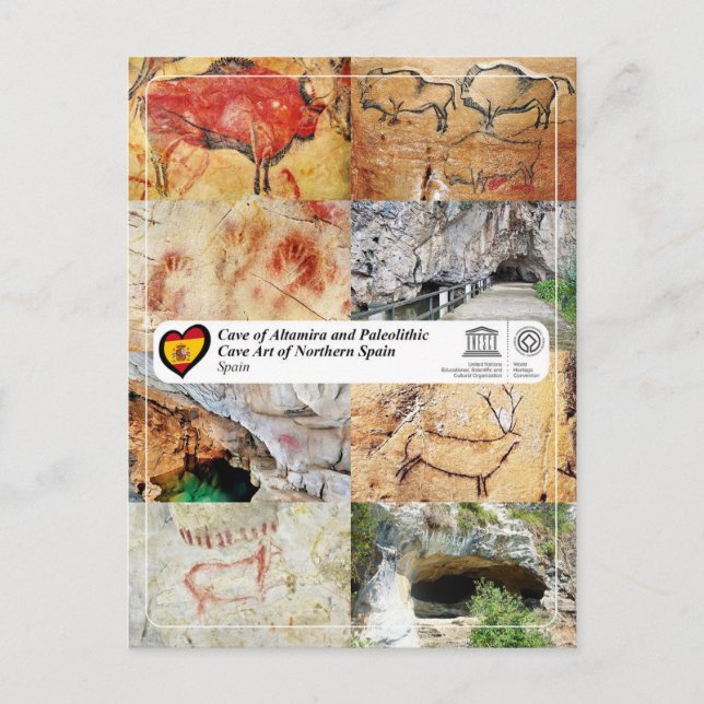 Postal UNESCO - Arte rupestre paleolítico del norte de Es (Anverso)