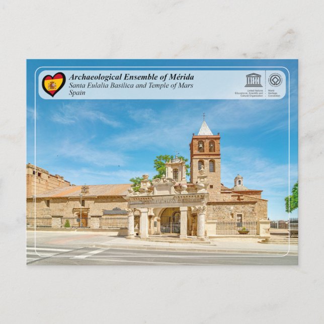 Postal UNESCO - Basílica de Santa Eulalia / Templo de Mar (Anverso)