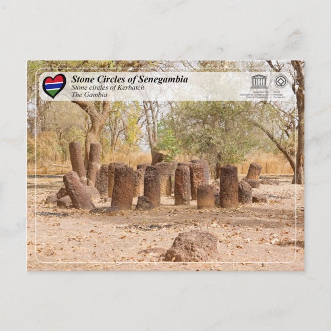 Postal UNESCO - Círculos de piedra de Senegal - Kerbatch (Anverso)