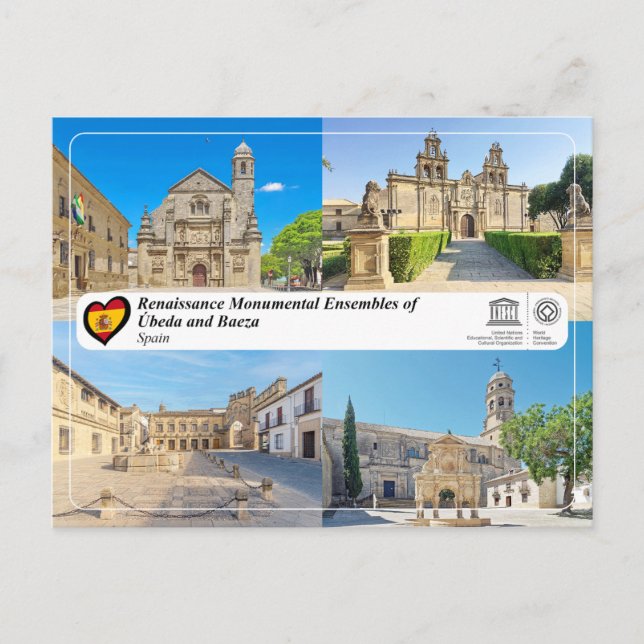 Postal UNESCO - Conjuntos renacentistas de Úbeda y Baeza (Anverso)