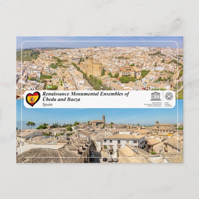 Postal UNESCO - Conjuntos renacentistas de Úbeda y Baeza (Anverso)