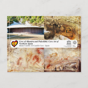 Postal UNESCO - Cueva de El Castillo / Cueva de El Castil