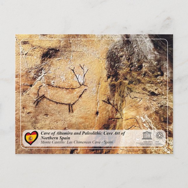 Postal UNESCO - Cueva de Las Chimeneas (Anverso)