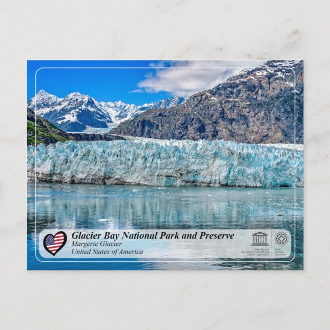 Postal UNESCO - Glacier Bay NP - Glaciar Margerie (Anverso)