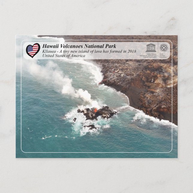 Postal UNESCO - Hawaii Volcanes NP - Kīlauea Postcard (Anverso)
