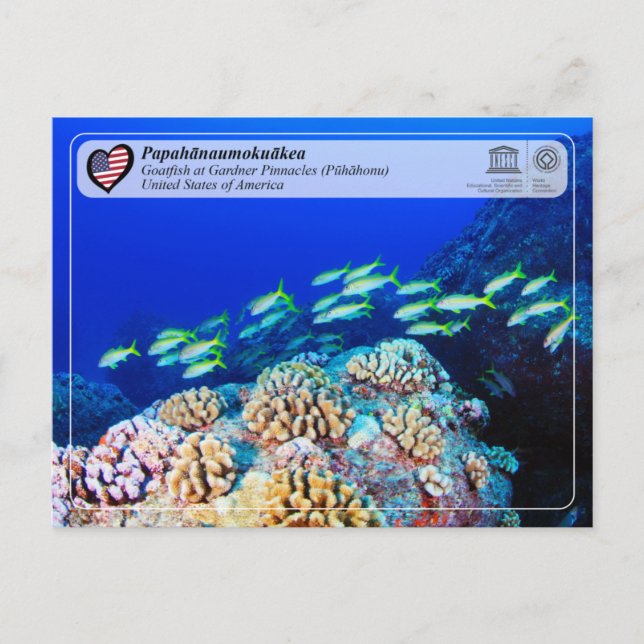 Postal UNESCO - Papahānaumokuākea - Gardner Pinnacles (Anverso)