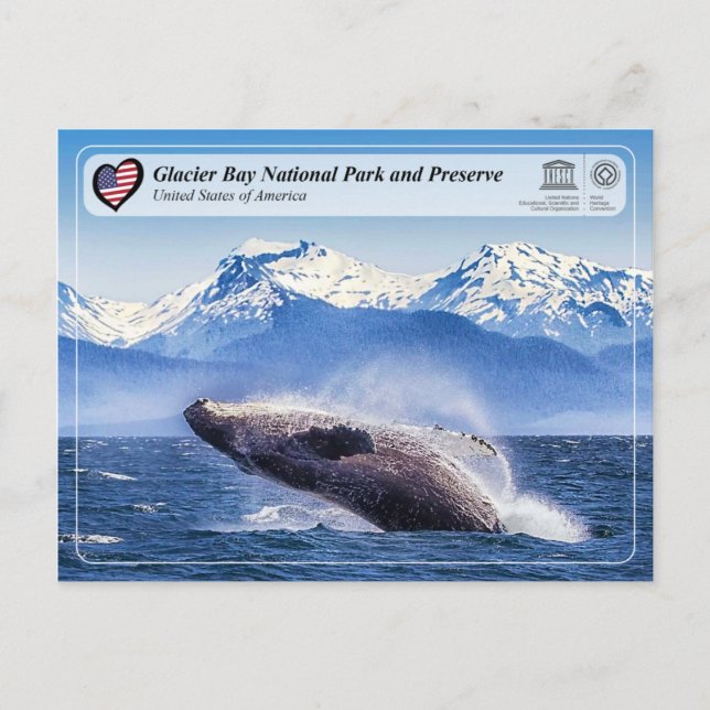 Postal UNESCO: Parque Nacional de la Bahía de los Glaciar (Anverso)