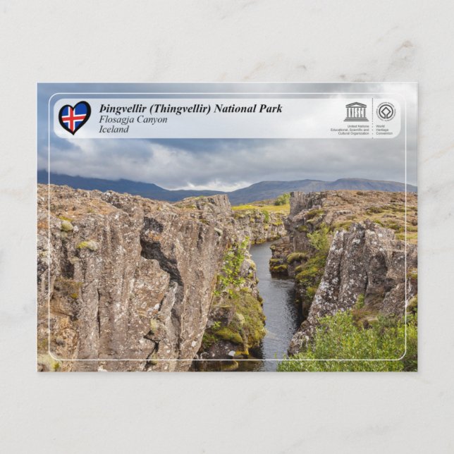 Postal UNESCO - Parque nacional de Thingvellir (Thingvell (Anverso)