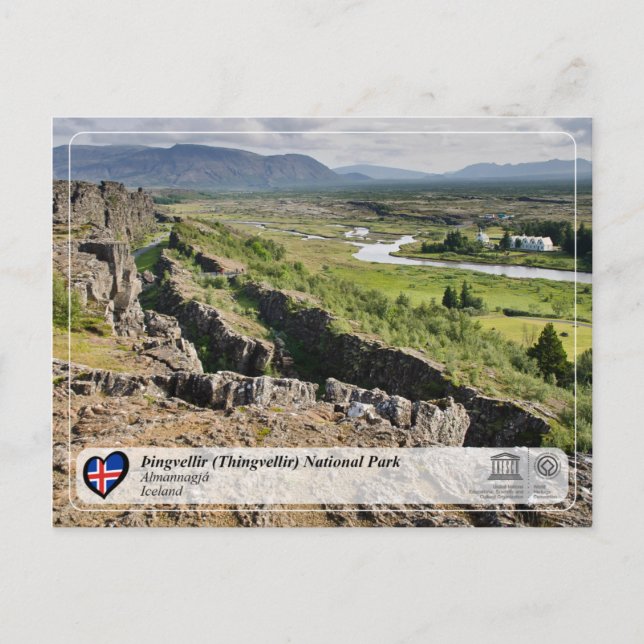 Postal UNESCO - Parque nacional de Thingvellir (Thingvell (Anverso)