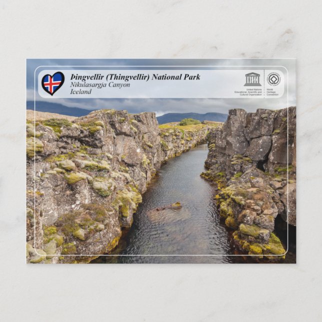 Postal UNESCO - Parque nacional de Thingvellir (Thingvell (Anverso)