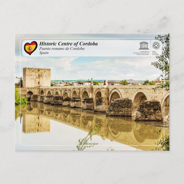 Postal UNESCO - Puente romano de Córdoba (Anverso)