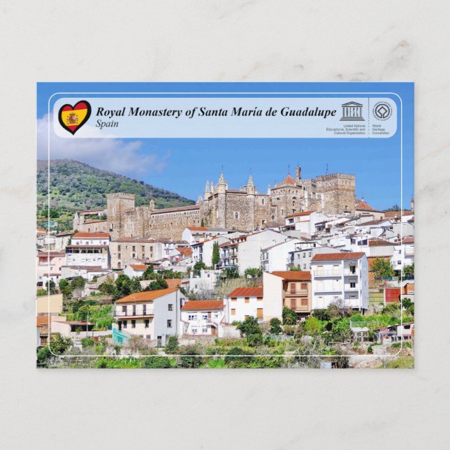 Postal UNESCO - Real Monasterio de Sta María de Guadalupe (Anverso)
