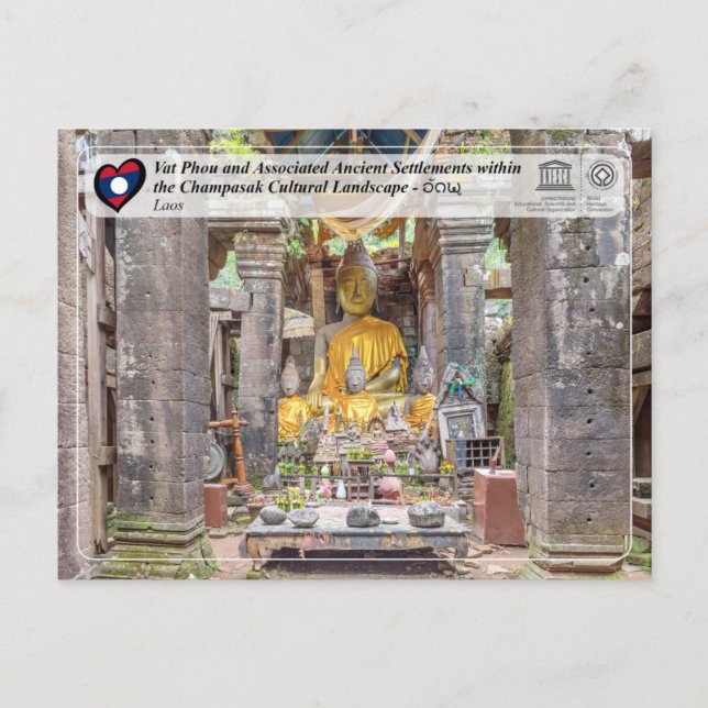Postal UNESCO - Vat Phou y el paisaje cultural de Champas (Anverso)