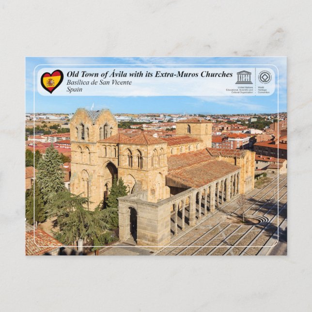 Postal UNESCO WHS - Ávila - Basílica de San Vicente (Anverso)