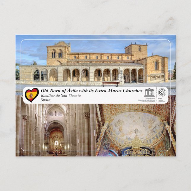 Postal UNESCO WHS - Ávila - Basílica de San Vicente (Anverso)