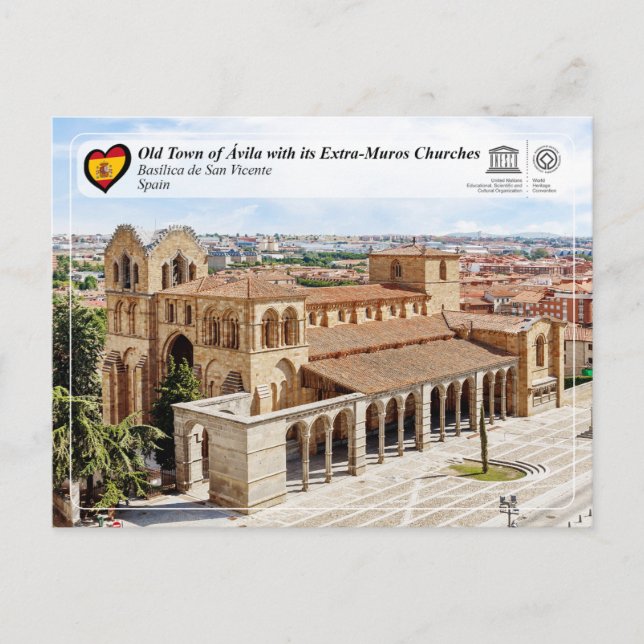 Postal UNESCO WHS - Ávila - Basílica de San Vicente (Anverso)