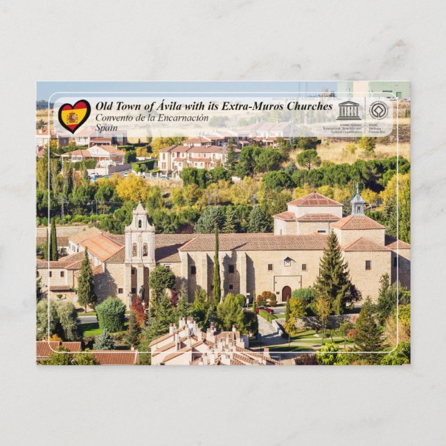 Postal UNESCO WHS - Ávila - Convento de la Encarnación (Anverso)