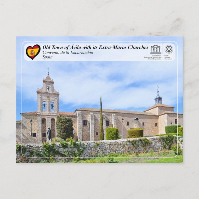 Postal UNESCO WHS - Ávila - Convento de la Encarnación (Anverso)