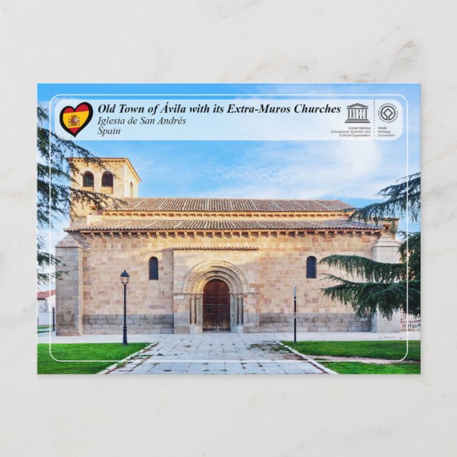 Postal UNESCO WHS - Ávila - Iglesia de San Andrés (Anverso)