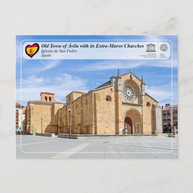 Postal UNESCO WHS - Ávila - Iglesia de San Pedro (Anverso)
