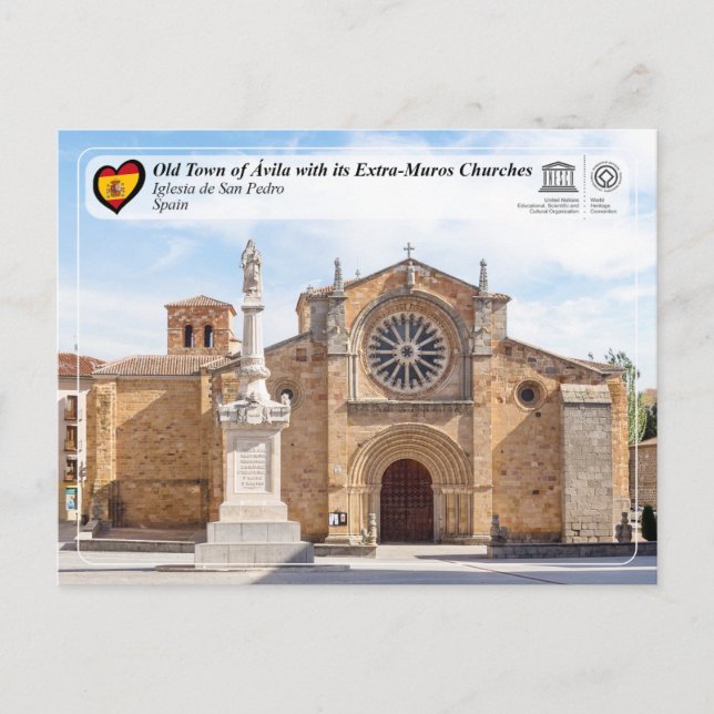 Postal UNESCO WHS - Ávila - Iglesia de San Pedro (Anverso)