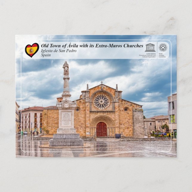 Postal UNESCO WHS - Ávila - Iglesia de San Pedro (Anverso)