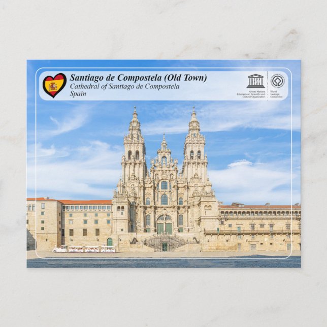 Postal UNESCO WHS - Catedral de Santiago de Compostela (Anverso)