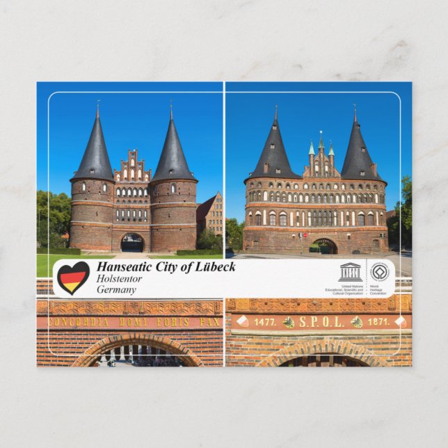Postal UNESCO WHS - Ciudad hanseática de Lübeck - Holsten (Anverso)