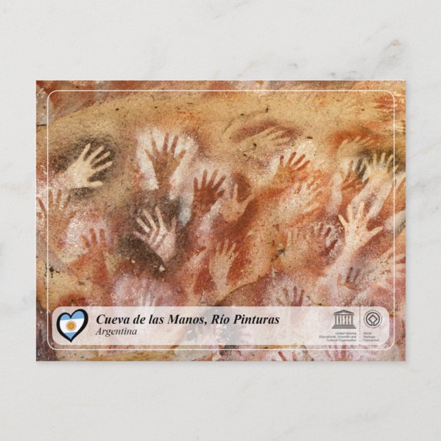 Postal UNESCO WHS - Cueva de las Manos, Río Pintura (Anverso)