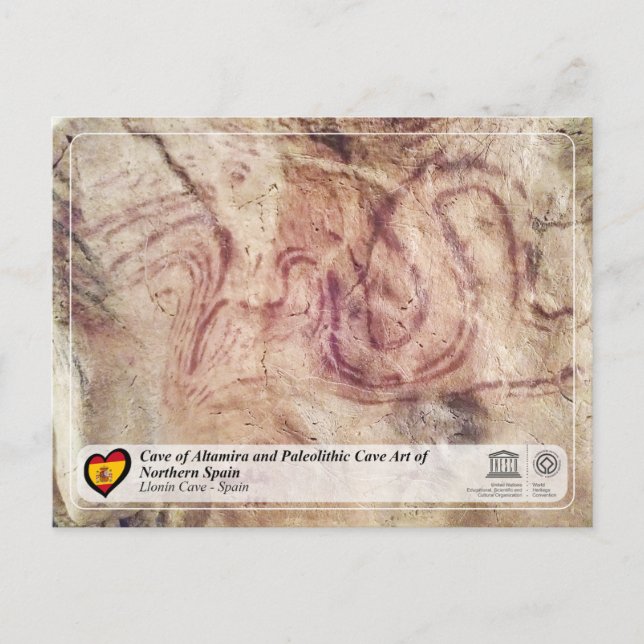 Postal UNESCO WHS - Cueva de Llonín / Cueva de Llonín (Anverso)