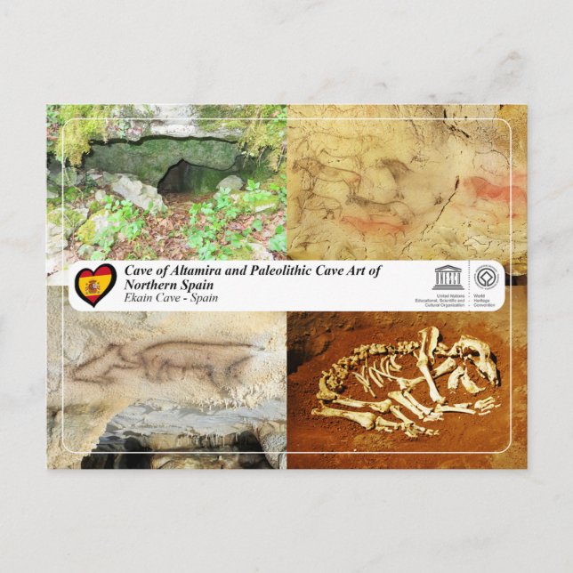 Postal UNESCO WHS - Cueva Ekain / Cueva de Ekain (Anverso)
