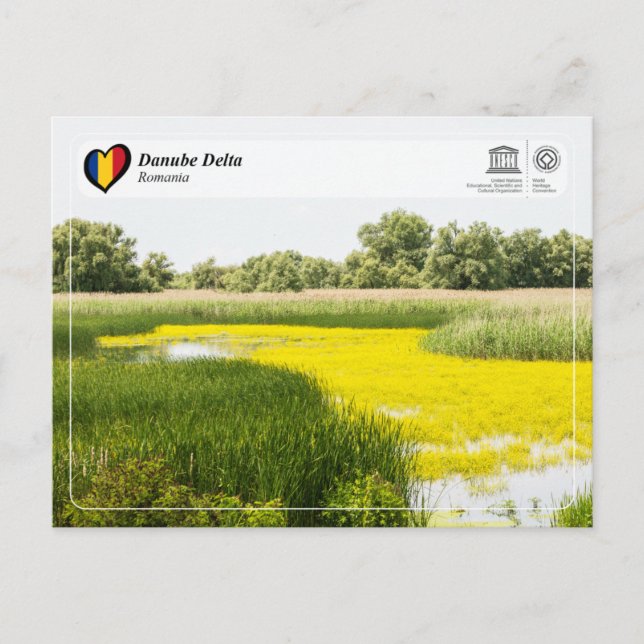 Postal UNESCO WHS - Delta del Danubio (Anverso)