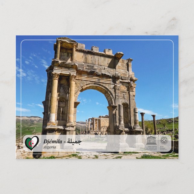 Postal UNESCO WHS -・・Djémila - Djæ・ (Anverso)