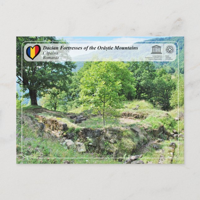 Postal UNESCO WHS - Fortalezas de Dacian - Capalna (Anverso)