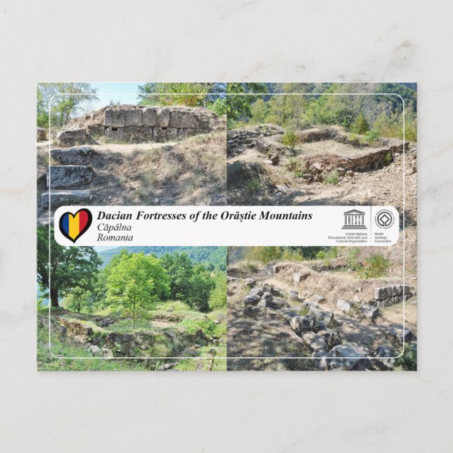 Postal UNESCO WHS - Fortalezas de Dacian - Capalna (Anverso)