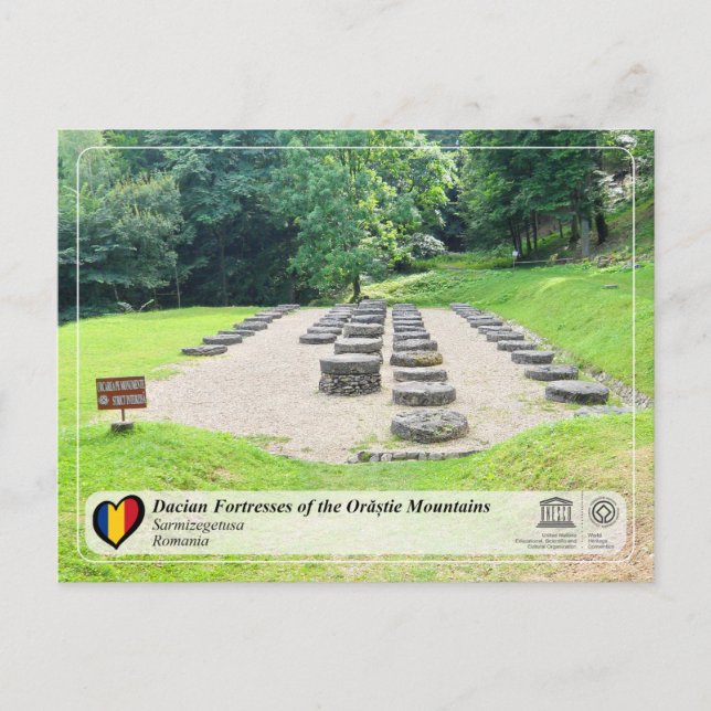Postal UNESCO WHS - Fortalezas de Dacian - Sarmizegetusa (Anverso)