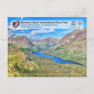 Postal UNESCO  WHS - Glaciar NP - Lago Two Medicine Postc