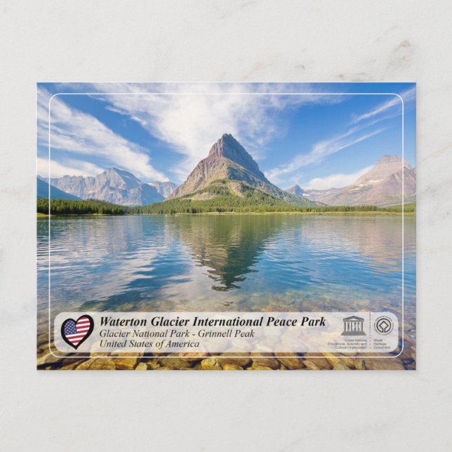Postal UNESCO WHS - Glacier NP - Monte Grinnell (Anverso)