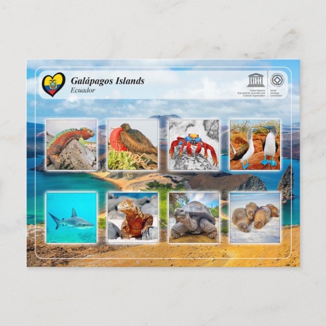 Postal UNESCO WHS - Islas Galápagos (Anverso)