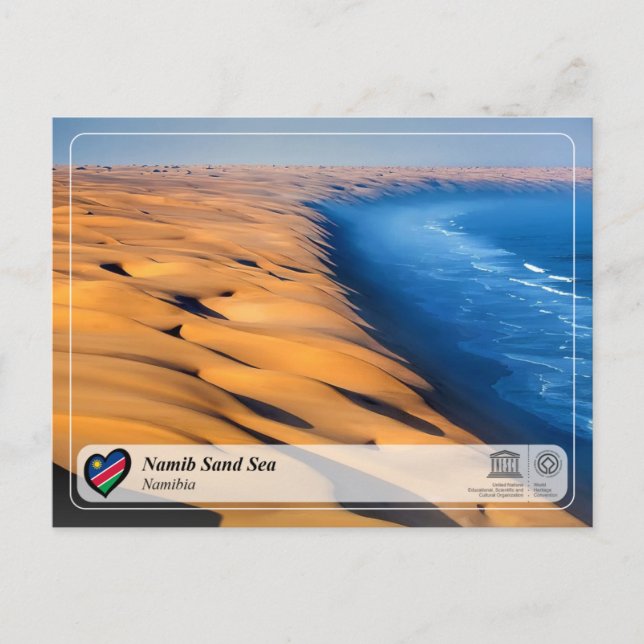 Postal UNESCO WHS - Mar de arena de Namib (Anverso)