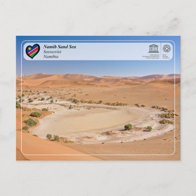 Postal UNESCO WHS - Mar de arena de Namibia (Anverso)