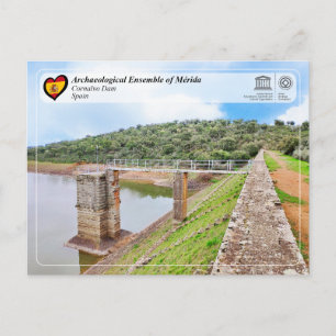 Postal UNESCO - WHS - Mérida - Presa de Cornalvo