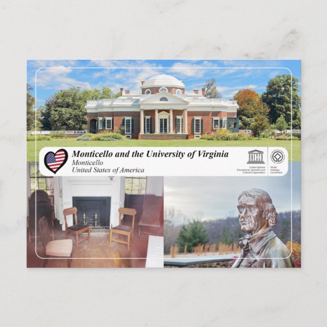 Postal UNESCO WHS - Monticello (Anverso)