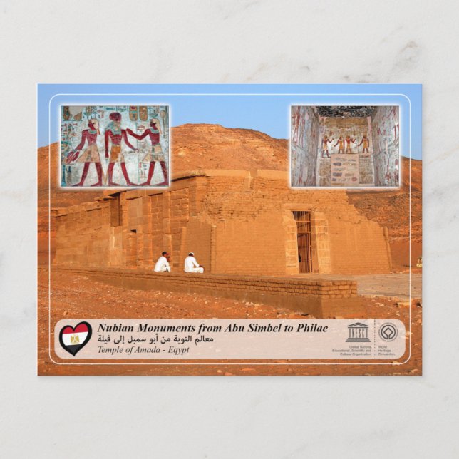 Postal UNESCO WHS - Monumentos nubios - Templo de Amada (Anverso)