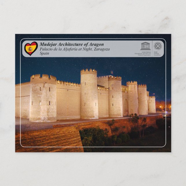 Postal UNESCO WHS - Palacio de la Aljafería (Anverso)