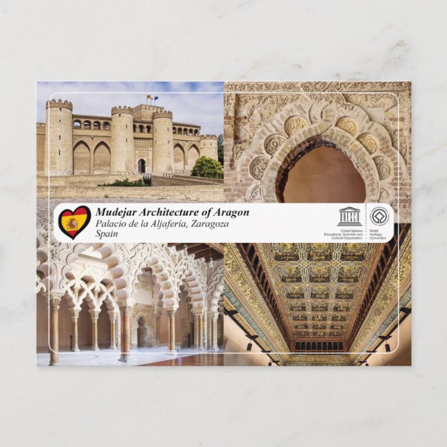 Postal UNESCO WHS - Palacio de la Aljafería (Anverso)