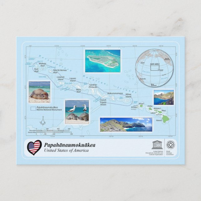 Postal UNESCO WHS - Papahānaumokuākea (Anverso)