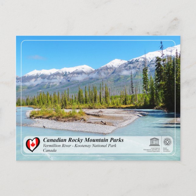 Postal UNESCO WHS - Parque nacional de Kootenay (Anverso)