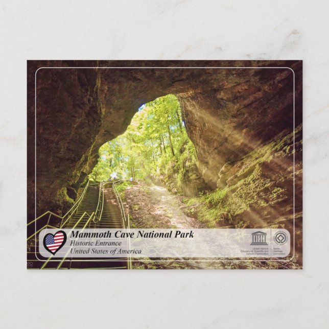 Postal UNESCO WHS - Parque nacional de las Cuevas Mammoth (Anverso)